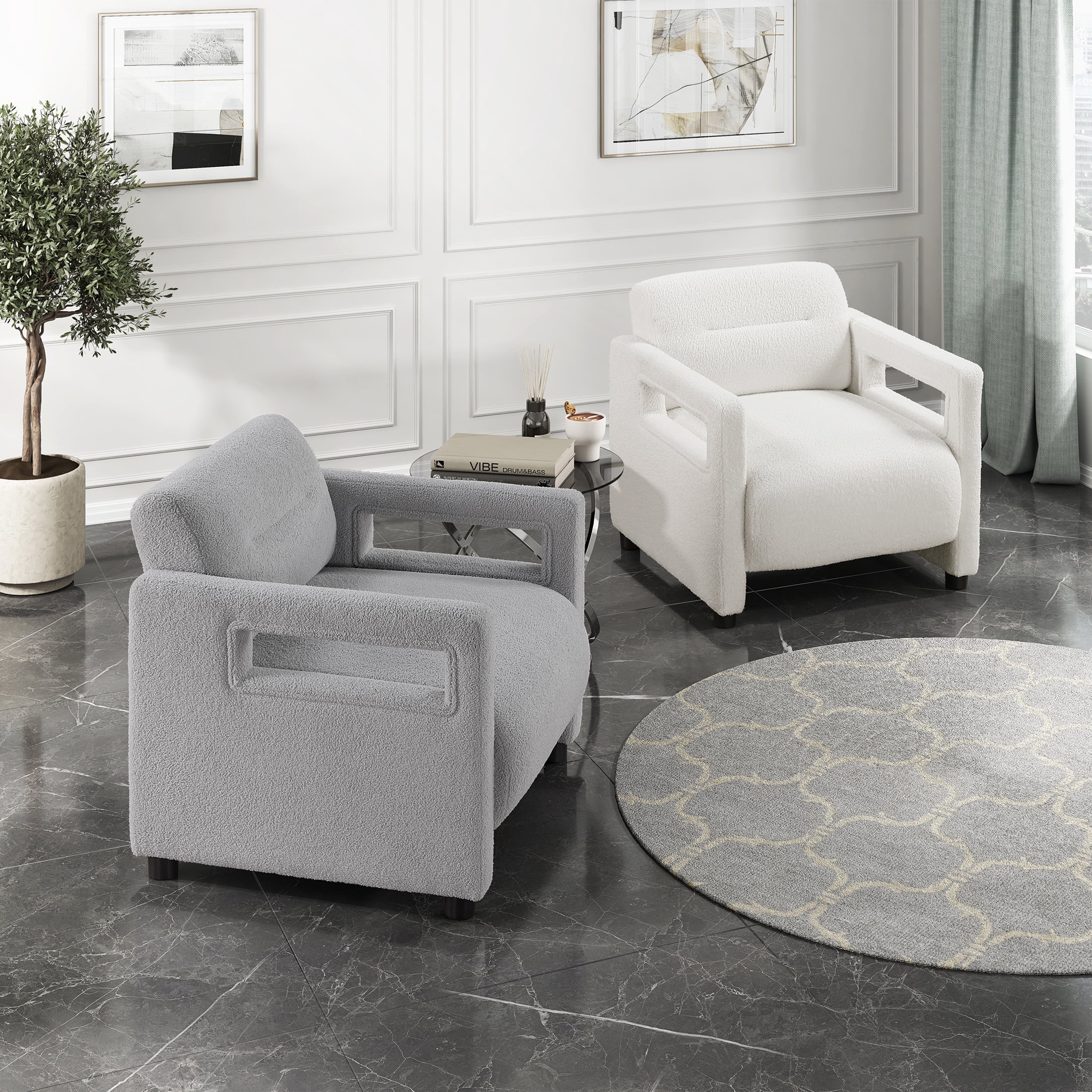 OakvillePark Palisora Boucle Accent Chair, Beige