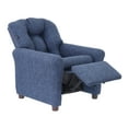 thumbnail image 4 of The Crew Furniture Traditional Kids Recliner Chair, Toddler Ages 1-5 Years, Polyester Linen, Sapphire, 4 of 8