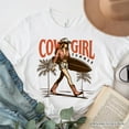 thumbnail image 6 of Cowgirl Summer Surf T-Shirt, Retro Western Beach White and Natural Tee for Free-Spirited Women, 6 of 8