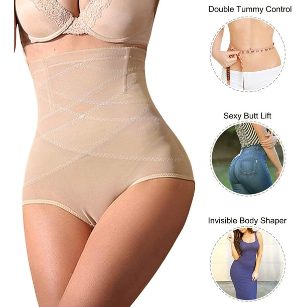 Corset Thong Body Shaper Sexy Thong High Waist Tummy Control Invisible  Shapewears,beige,L 