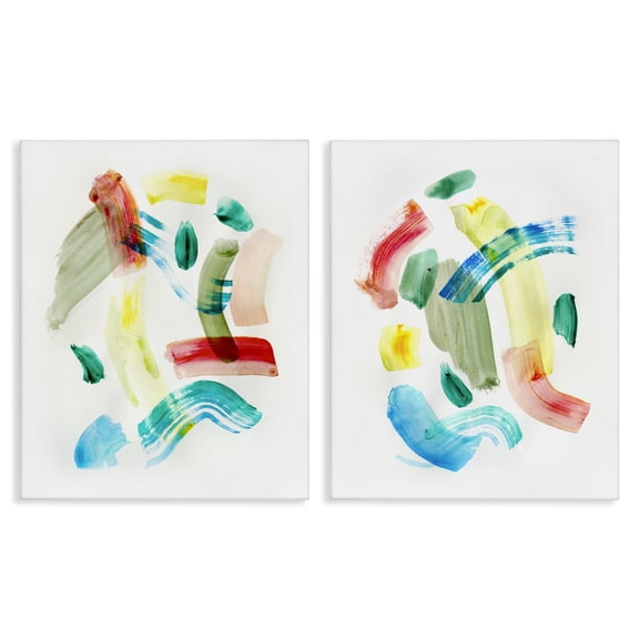 Stupell Industries Macarana Abstract Hues Abstract Painting Wrapped Canvas Canvas Art Print Wall Art, 16 x 20, Set of 2