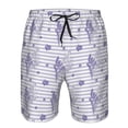 thumbnail image 4 of Naloa Stripes and Sprigs of Lavender Men's Beach Shorts, Surfing shorts, Swim trunks, Quick Dry Swim Trunks for Surfing Beach Fun - Large, 4 of 9