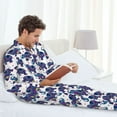 thumbnail image 6 of Fotbe Boho elephant Pattern Long Sleeve Pajama Set for Men,Sleepwear Set,2-piece Loungewear Set,Soft PJs Comfy Nightwear with Pockets-Large, 6 of 7