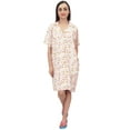thumbnail image 2 of Bimba Women Floral Print Nightshirt Button Down Off White Sleep Shirt Nightgown - 4, 2 of 9