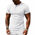 thumbnail image 4 of Antinious Men Solid Button Round Neck Pullover Short Sleeve Breathable Running Casual Tops, 4 of 5