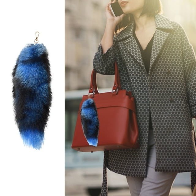 Pendentif Porte-Clés Queue 3D Mignon pour Femmes - Porte-Clés Queue d'Animal à la Mode avec Pompons - Accessoire de Porte-Clés Stylé pour Sac à Main et