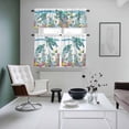 thumbnail image 6 of Watercolor Sea Turtle Coral Seaweed Curtain Tier and Valance Set 3 Piece, Ocean Life Fish Seahorse 3-inch Rod Pocket Window Tier Curtains Valance for Kitchen Living Room, 6 of 9