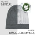 thumbnail image 3 of Mulberry Silk Bonnet for Women, Unisex Adjustable Sleep Cap, Real Silk Hair Wrap, Pearl Grey, 3 of 13