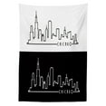 thumbnail image 3 of Ambesonne Chicago Skyline Tablecloth Rectangular Table Cover, Minimalist City, 52"x70", Black and White, 3 of 4