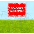 thumbnail image 1 of Seasons Greetings (18" x 24") Yard Sign, Includes Metal Step Stake, 1 of 6
