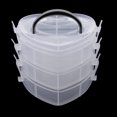 thumbnail image 3 of Caja de Almacenamiento Transparente Divisores Ajustables Estuche Organizador de Bolsos de 3 Niveles Forma de Corazón Macarena Organizador con separadores, 3 of 8