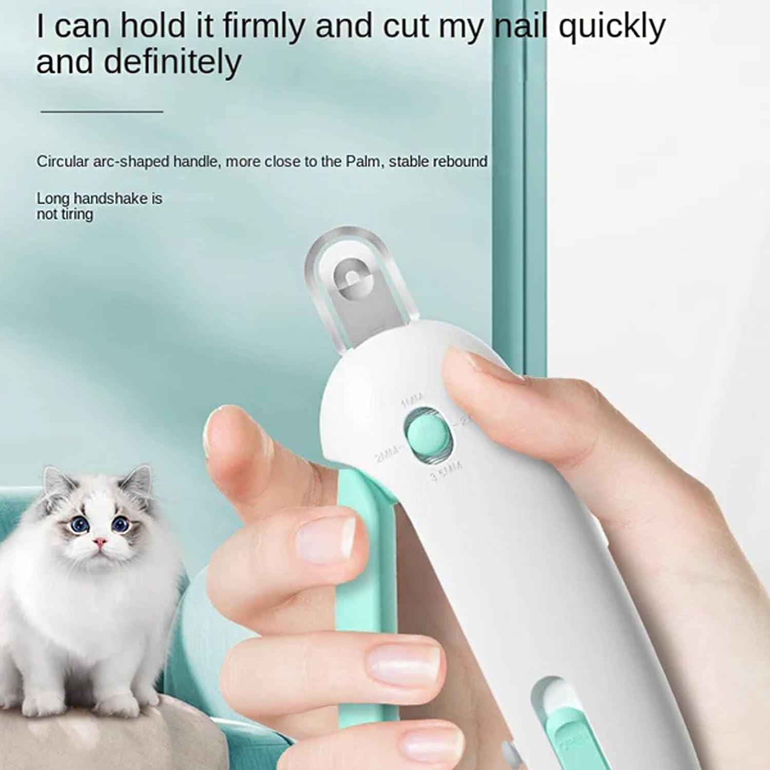 nuyezo Celery Pets Nail Clippers, Celerypets Adjustable Claw Clippers, Gentle Round-Hole Trimmer with Dust Storage | Adjustable Size & Hidden Nail File | Cat/Dog Grooming Tool