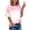 Pink, variant on Staron Women Gradient Tie Dye Tshirt Round Neck Short Sleeve Casual Comfy Fashion Loose Vacation Beach Blouse Tops, Purple S