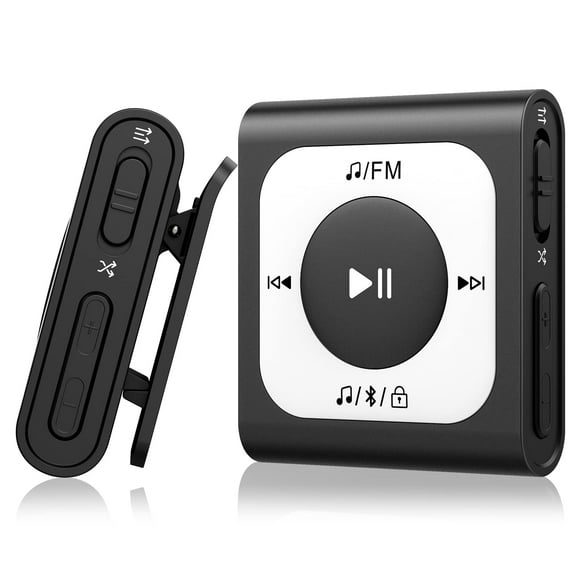 AGPTEK Clip Lecteur MP3 avec Bluetooth, A51PL 64GB Lecteur de Musique Portable avec Radio FM, Shuffle, Pas de Téléphone Nécessaire, pour le Sport