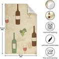 thumbnail image 5 of Wine Glasses Bottle Tea Towels Set of 1 Retro Vintage Kitchen Dish Cloth with Hanging Loop, 18"x28"Lint-Free Absorbent Towel for Kitchen Drying Wiping and Cleaning, 5 of 7