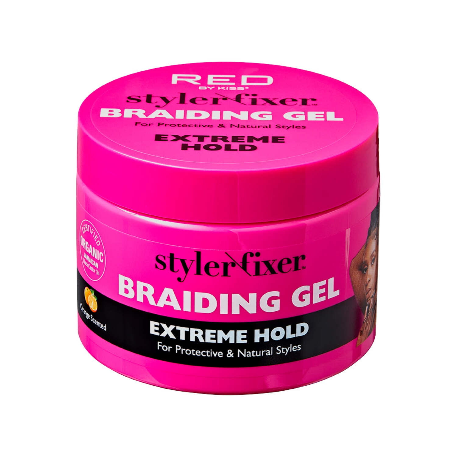 Kiss Red Styler Fixer Braiding Gel Extreme Hold 16 Ounce Jar
