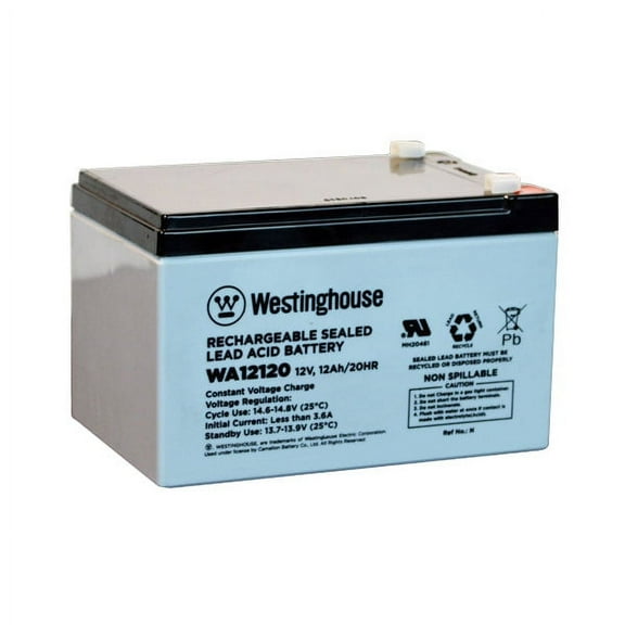 Westinghouse WA12120-F2 12 Volt 12 Amp F2 Terminal, Sealed Lead Acid Rechargeable Battery