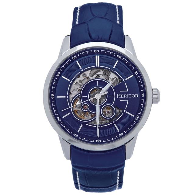 Reloj HERITOR Automático Davies Semi-Esqueleto Correa de Cuero