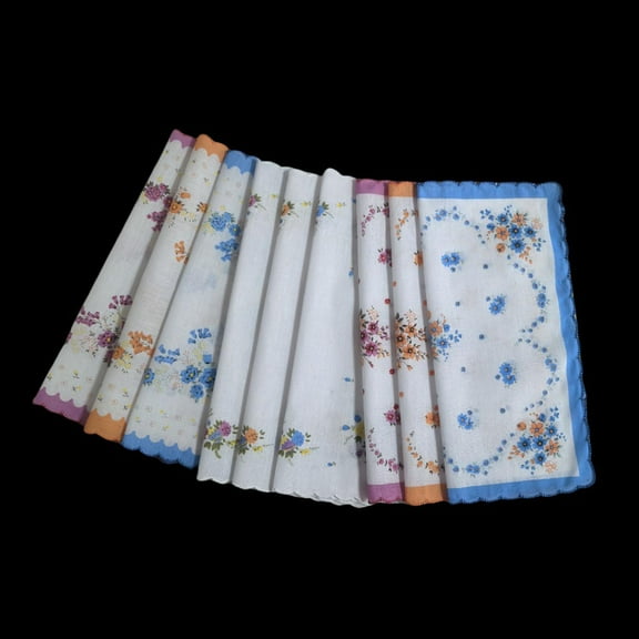 Sharprepublic 9 Pieces Cotton Handkerchiefs for Women Colorful Bandanas Soft Vintage