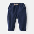 thumbnail image 2 of Gibobby Boy's Elastic Waist Jeans Straight Leg Demin Pants Casual Stretch Long Pants with Pockets(Navy,3-4 Years), 2 of 3