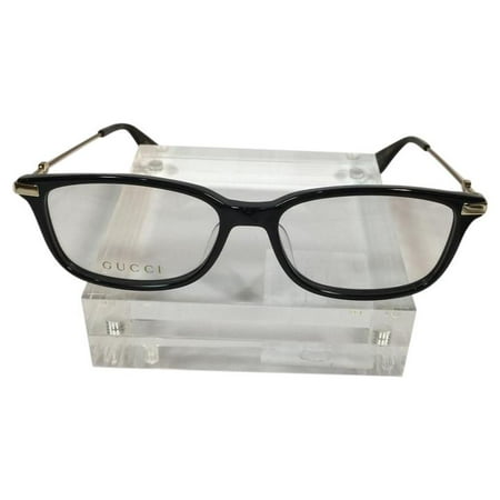 Gucci GG 0112OA 001 Black Gold Transparent Plastic Eyeglasses 53mm