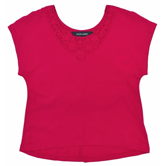 Ralph Lauren Kid's Girl's Cap Sleeve Jersey Top Shirt 2/2T