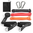 thumbnail image 3 of 3 Packs/5 Packs Bandes d'Exercice de Powerlifting Bandes d'Assistance au Traction Ensemble Bandes de Résistance avec Ancrage de Porte Poignées en Mousse Crochets et Sac de Transport, 3 of 6
