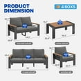 thumbnail image 5 of Clouddwell 7-Seats Outdoor Patio Sectional Set with Coffee Table & Cushions - Aluminum Furniture for Terrace/Garden/Poolside (Gray), 5 of 11