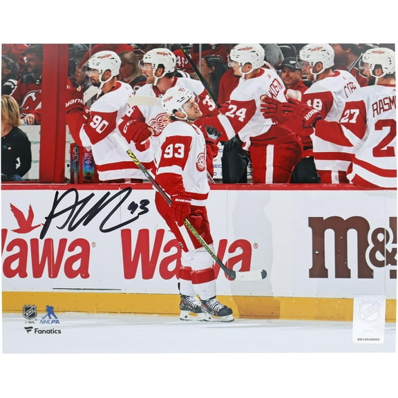 Alex DeBrincat Detroit Red Wings Autographed 8" x 10" Red Wings Debut Photograph - Fanatics Authentic Certified