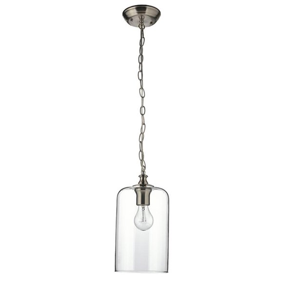 Beldi 21960-H Glass Hanging Lamp Lucan Collection, 6 1/2 '' X 72 3/16 '', For LED Bulb or Incandescent, Silver