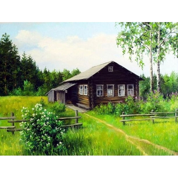 Diamond Embroidery Home Sale 5D Diy Diamond Painting Full Square Landscape Rhinestone Photo Cross Stitch40x50round Gao Jinjia LED