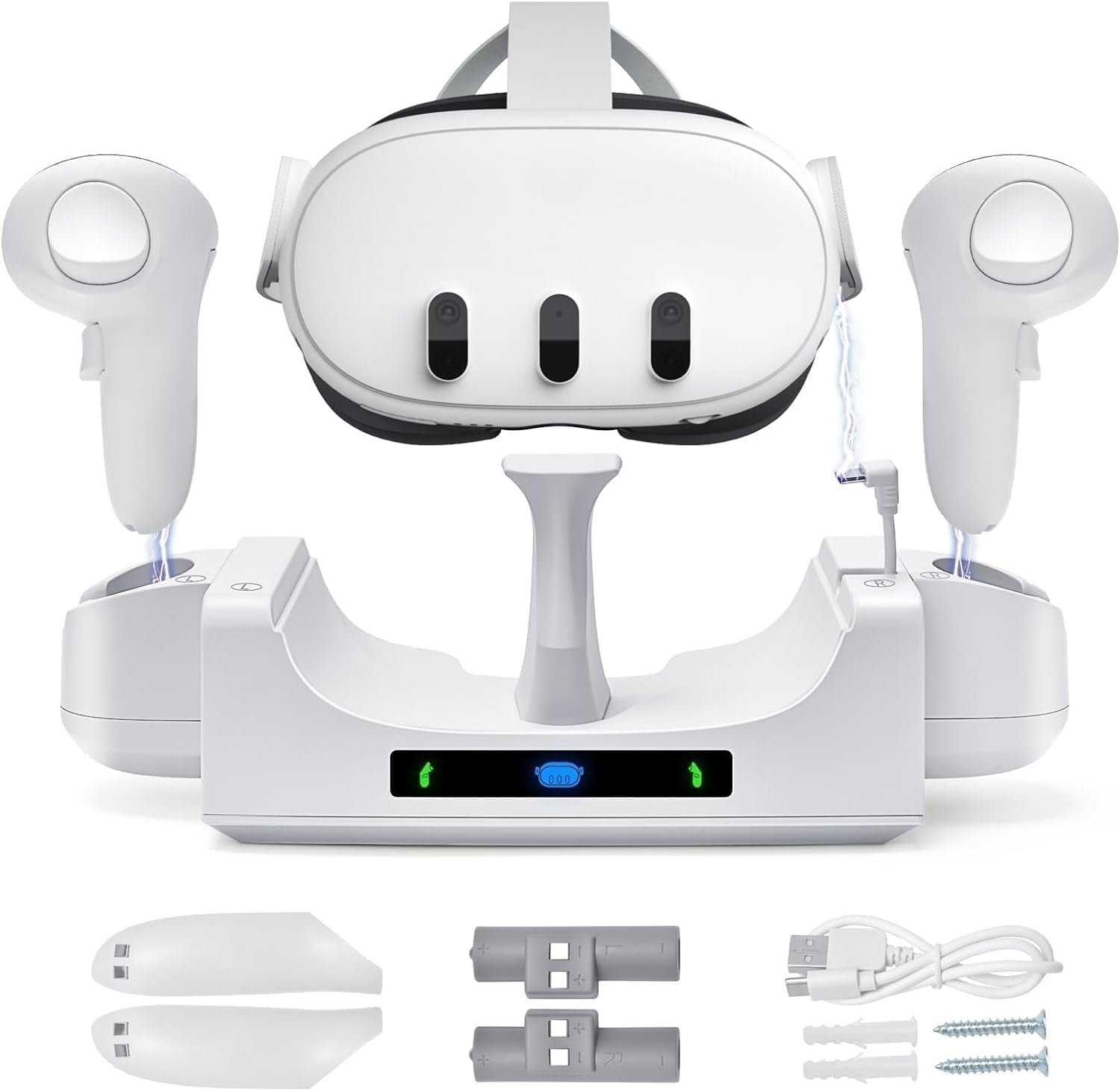 Prociv VR Headset Charging Dock, RGB Magnetic Station for Quest 3