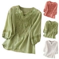 thumbnail image 3 of Womens Summer Tops Half Sleeved Embroidered Pullover Short Sleeved Womens Summer Clothes, 3 of 3