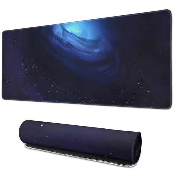 Blue Starry Sky Whirlpool mousepad Gamingwaterproofnon Slip for Office Home Work Gaminggaming Mouse PadRubber Base Mousepad with Stitched Edges 31.5x11.8inches