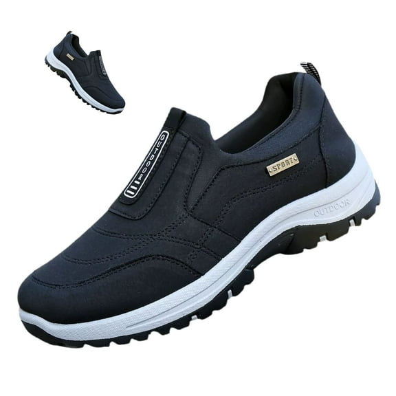 CHICVOMEY Orthopedic Shoes for Men Walking Sneakers with Arch Support Comfortable Slip On Waterproof Hiking Sneakers Outdoor Non Slip Casual Everyday Wear