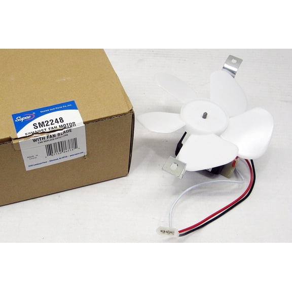 Supco SM2248 Duct 6.5in Duct Replacement Fan Motor for Broan Range Hood - Black