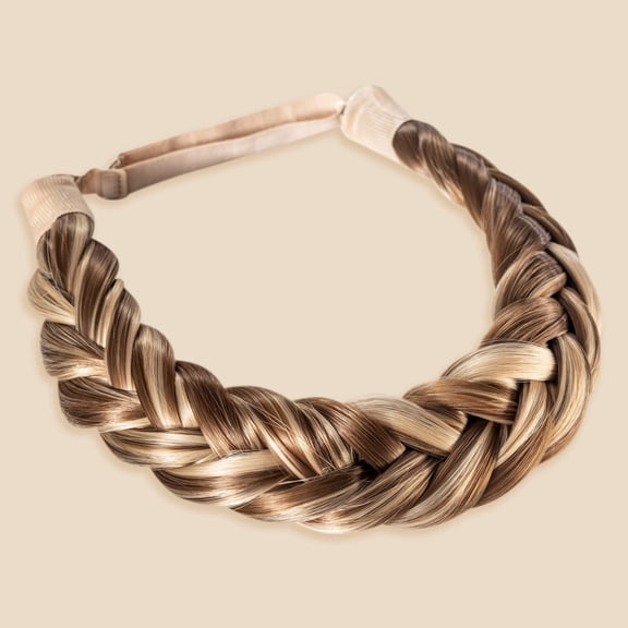 Madison Braids Women's Two Strand Braided Headband Hair Braid Synthetic Hair Piece Extension - Halo - Brown - Brunette