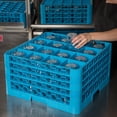 thumbnail image 2 of Carlisle FoodService Products Opticlean Glass Rack 16 Compartments with 4 Extenders for Kitchens and Restaurants, Plastic, 19.875 x 19.875 x 10.5 Inches, Carlisle Blue, 2 of 8