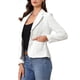 thumbnail image 4 of BLAZER DE TWEED PARA MUJER CHIC INSPIRADOR CON SOLAPA EN V, MANGA LARGA, ELEGANTE Y CASUAL DE NEGOCIO, TALLA L, BLANCO Y NEGRO, 4 of 6