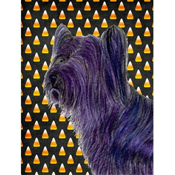 Skye Terrier Candy Corn Halloween Portrait Flag - Garden Size, 11 x 15 in.