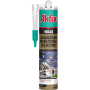 Akfix 100AQ Aquarium Silicone Sealant Clear, Non-Toxic, Solvent Free High Elasticity, Safe for Fresh and Saltwater, Rapid Curing 10.4 Fl oz.(300 ml) Transparent