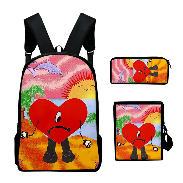 Bad Bunny un verano sin ti Album Backpack 3D School Student Travel set of  Daypack Shoulder Bag 