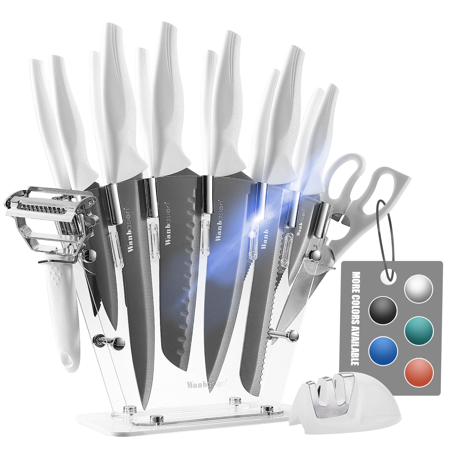 16 Pieces Kitchen Knife Set Dishwasher Safe, Professional Chef Kitchen