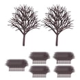 thumbnail image 2 of tren paisaje árboles,Modelo de árbol Tren Paisaje Arquitectura Árboles,DIY Manualidades Construcción Modelo Paisaje Paisaje,Tren Ferrocarril Wargame Paisaje Paisaje Diseño,Melocotonero, 2 of 8