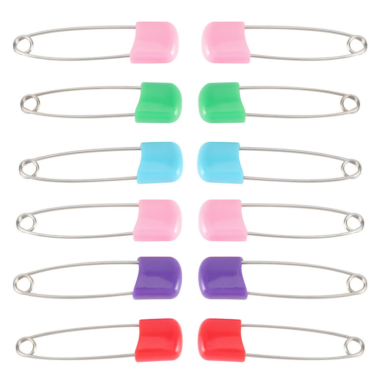 100pcs Baby Safety Colored Diaper Steel Clothes Pin Saliva Towel Fixing  Nursing Accessories - Size S