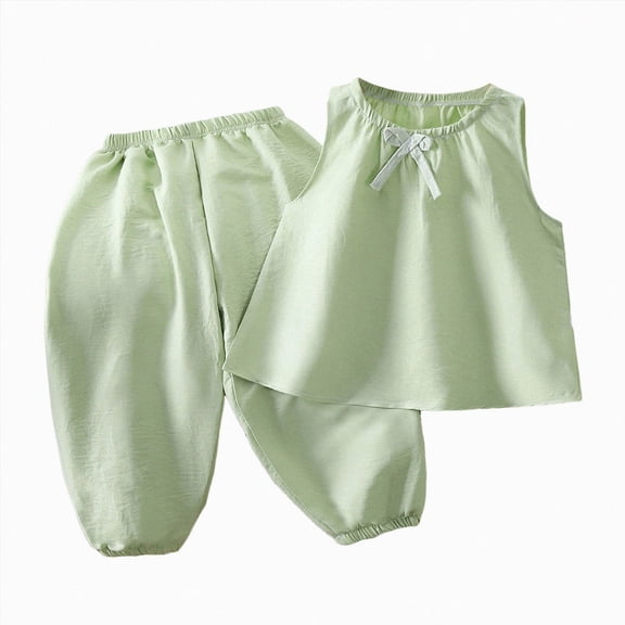 Kogui Toddler Clothes for Girls Girls Clothes 2 Pieces Short Sleeve Fashion T-Shirt and Pants Girls Outfits Set 3T 4T (Green,3-4 Years)