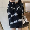 thumbnail image 5 of Suéteres de colores contrastantes para mujer, de invierno, dulces, cálidos, estilo femenino coreano, tiernos, elegantes, para uso diario, con bloqueo, temperamento versátil., 5 of 5
