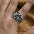 thumbnail image 6 of 925 Sterling Silver Skulls Grave Ring Biker Punk Jewelry TA257 US Size 8, 6 of 15