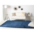 thumbnail image 3 of Safavieh August Shag Collection AUG900N Solid 1.2-inch Thick Area Rug, 6'7" x 6'7" Square, Navy, 3 of 5