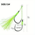 thumbnail image 5 of 5pairs/pack High Carbon Steel Assist Hooks - Double Jigging Hooks, Slow Fast Fall Jig Hooks For Lead Vertical Lure, 5 of 9